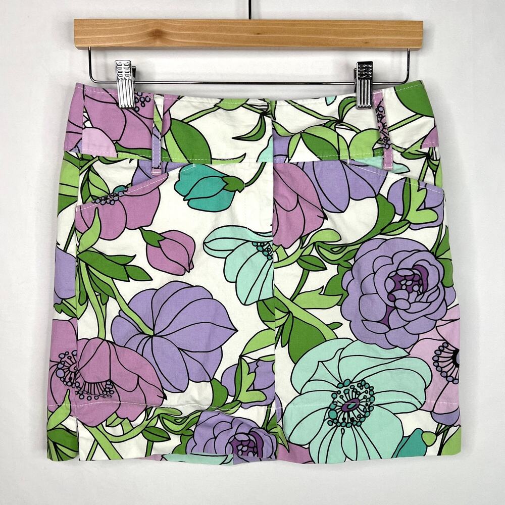 LOFT Bold Floral Print Mini Skirt Size 6